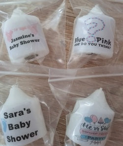 baby shower candles custom personalised favours party supplies brisbane qld australia