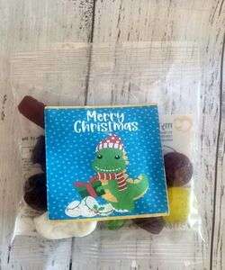 Christmas mini lolly bags, personalised favours kids class gift dinosaur