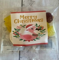 Christmas mini lolly bags, personalised favours kids class gift flamingo