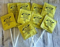 yellow flavoured condom lollipop hens bucks night birthday party guest favour gift 
