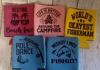 outdoor themed stubby cooler camping beach fishing novelty gift