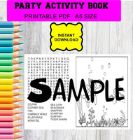 Ocean themed digital download activity coloring book